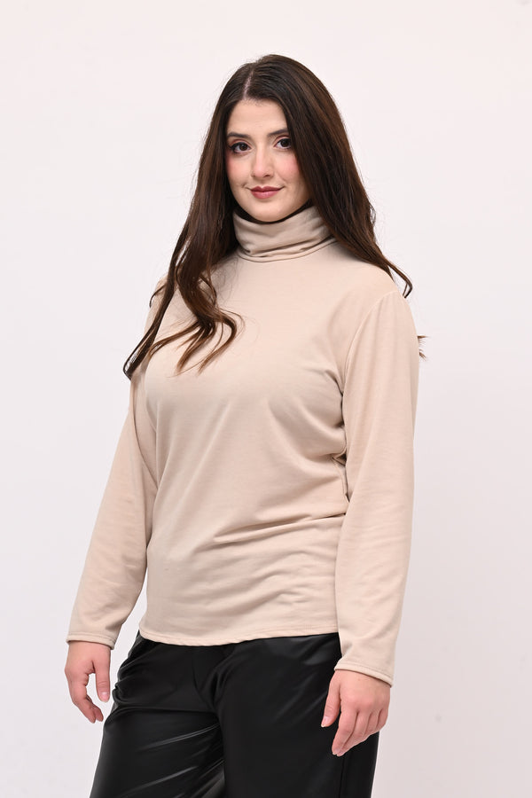 Lupetto viscosa felpato - Vaniglia