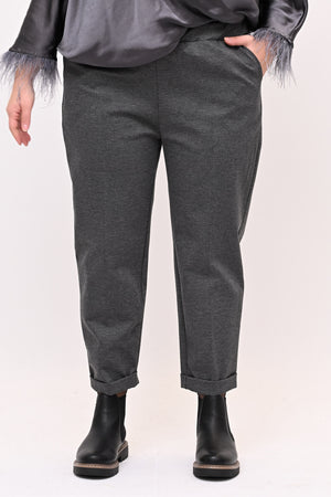 Pantaleggins punto milano risvolto - Grigio