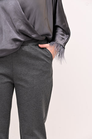 Pantaleggins punto milano risvolto - Grigio