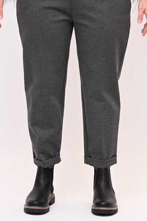 Pantaleggins punto milano risvolto - Grigio