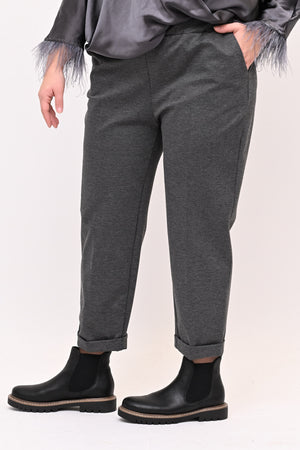 Pantaleggins punto milano risvolto - Grigio