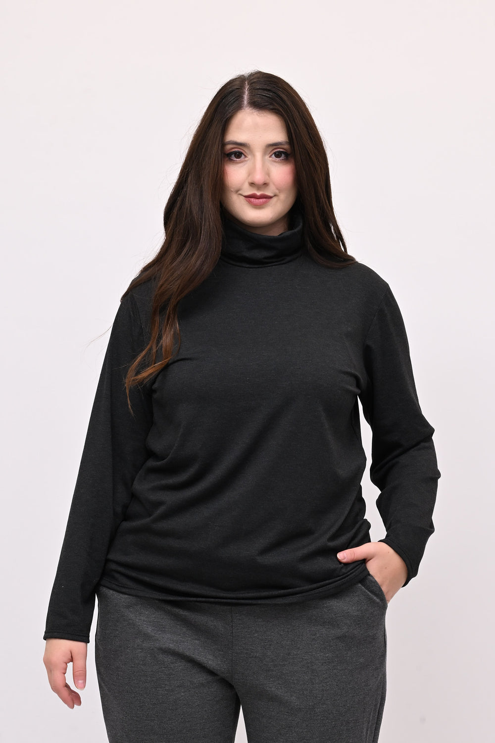 Lupetto viscosa felpato - Grigio