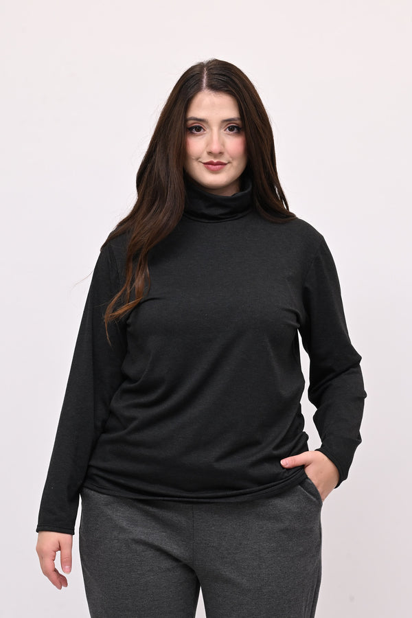 Lupetto viscosa felpato - Grigio