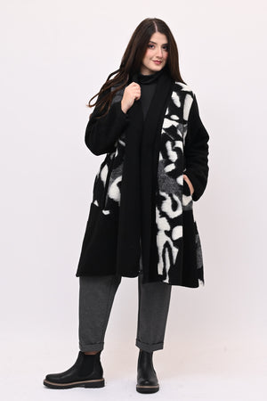 Cappotto ovetto bordo - Bianco / Nero