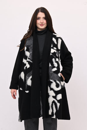 Cappotto ovetto bordo - Bianco / Nero