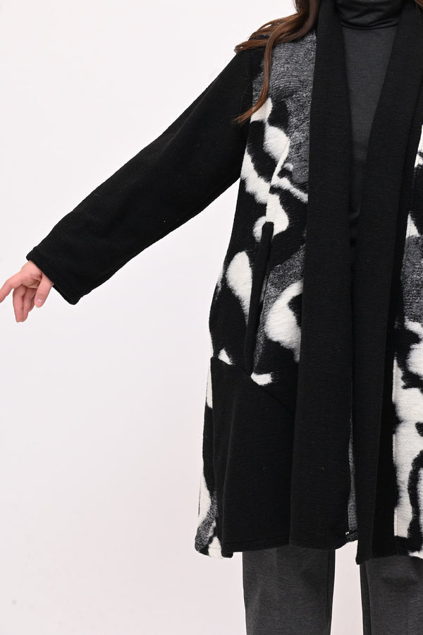 Cappotto ovetto bordo - Bianco / Nero