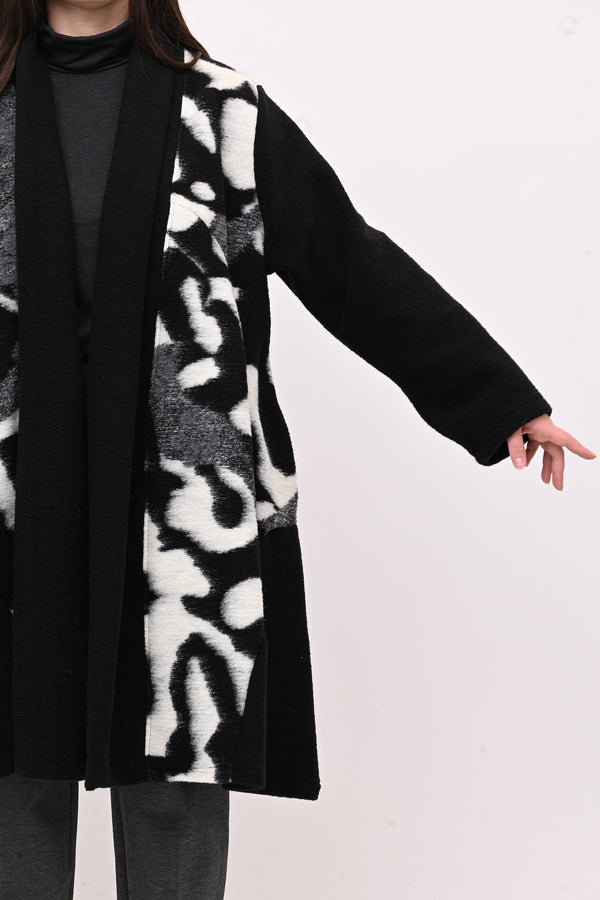 Cappotto ovetto bordo - Bianco / Nero