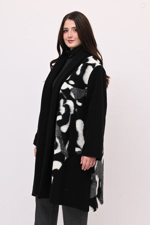 Cappotto ovetto bordo - Bianco / Nero