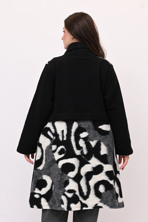 Cappotto ovetto bordo - Bianco / Nero