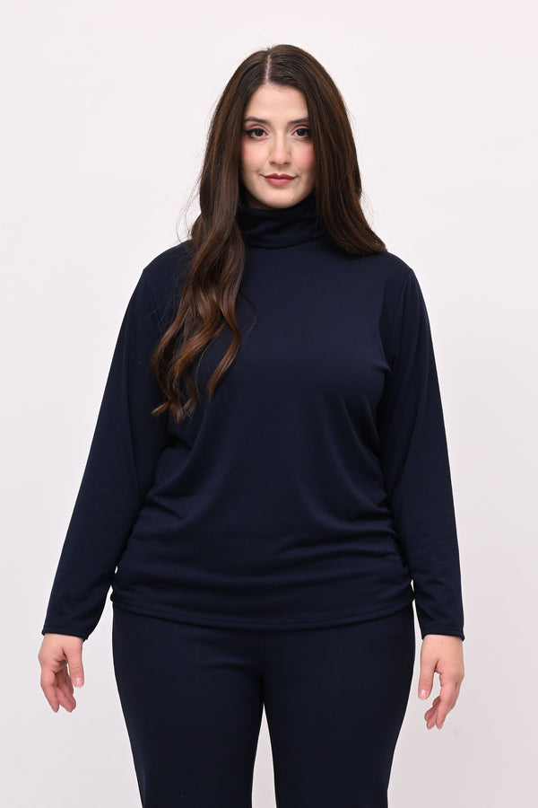 Lupetto viscosa felpato - Blu