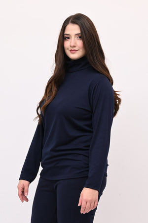 Lupetto viscosa felpato - Blu