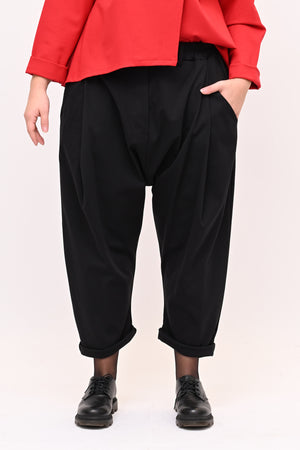 Pantalone pinces cavallo basso - Nero