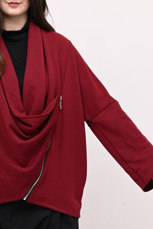 Giacca collo sciallato zip - Vino