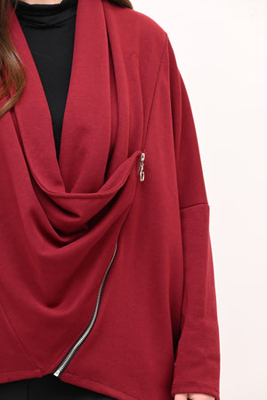 Giacca collo sciallato zip - Vino