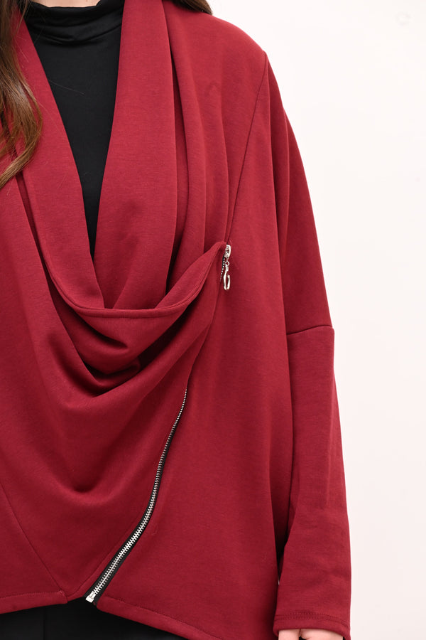 Giacca collo sciallato zip - Vino