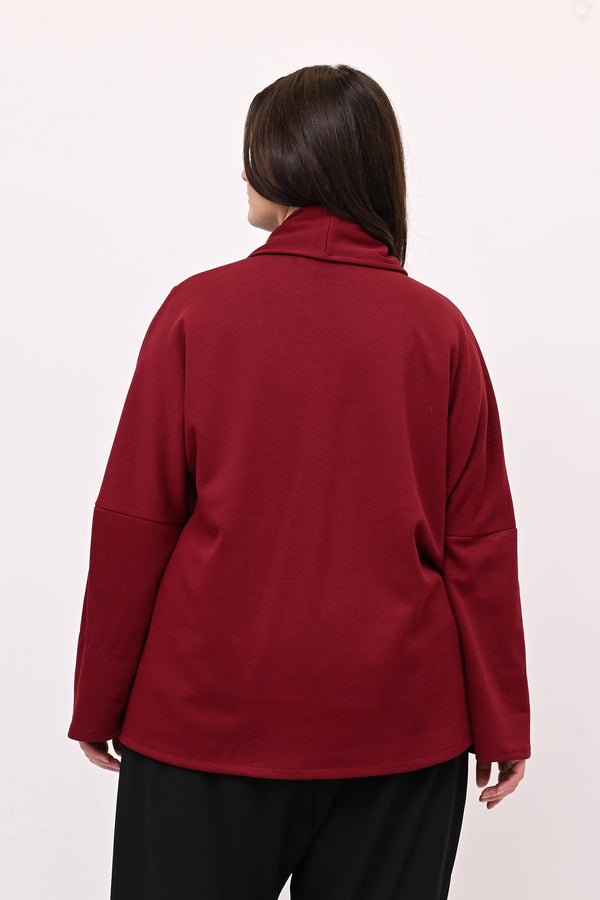 Giacca collo sciallato zip - Vino