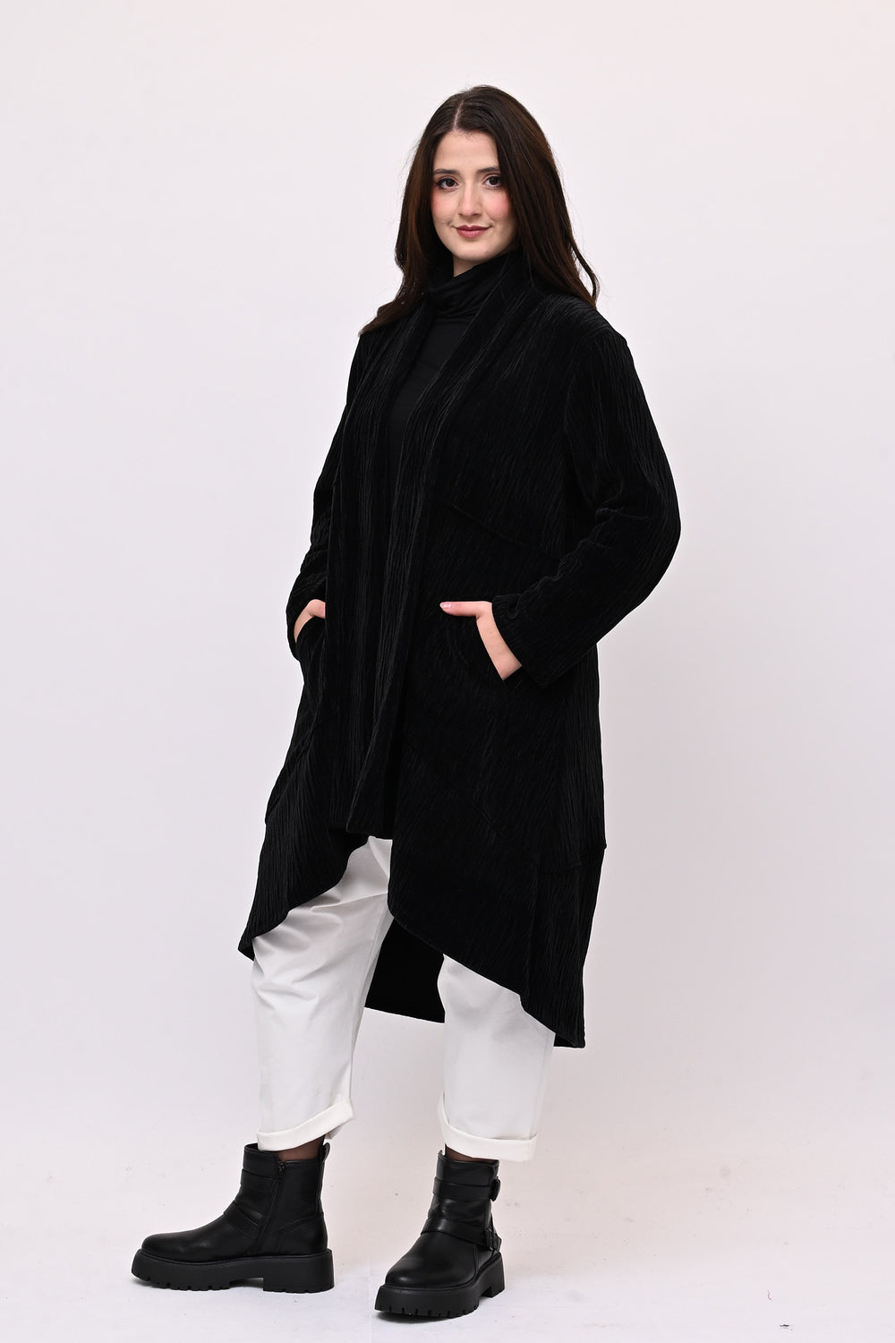 Cappotto ciniglia coda - Nero