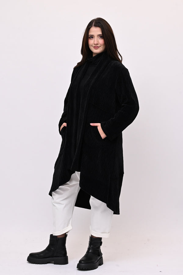Cappotto ciniglia coda - Nero