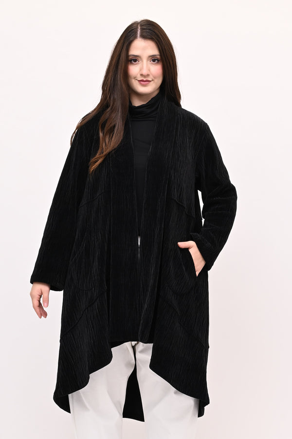 Cappotto ciniglia coda - Nero