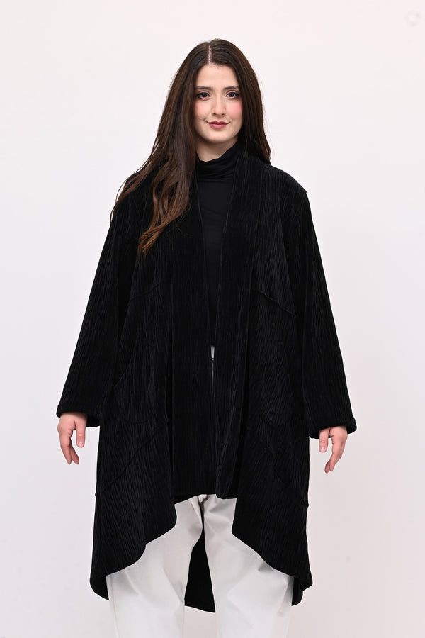 Cappotto ciniglia coda - Nero