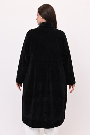 Cappotto ciniglia coda - Nero