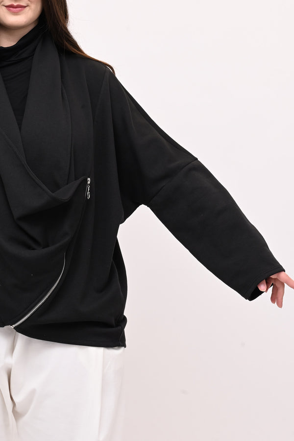 Giacca collo sciallato zip - Nero