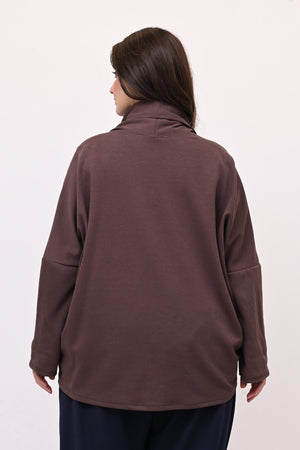 Giacca collo sciallato zip - Moro