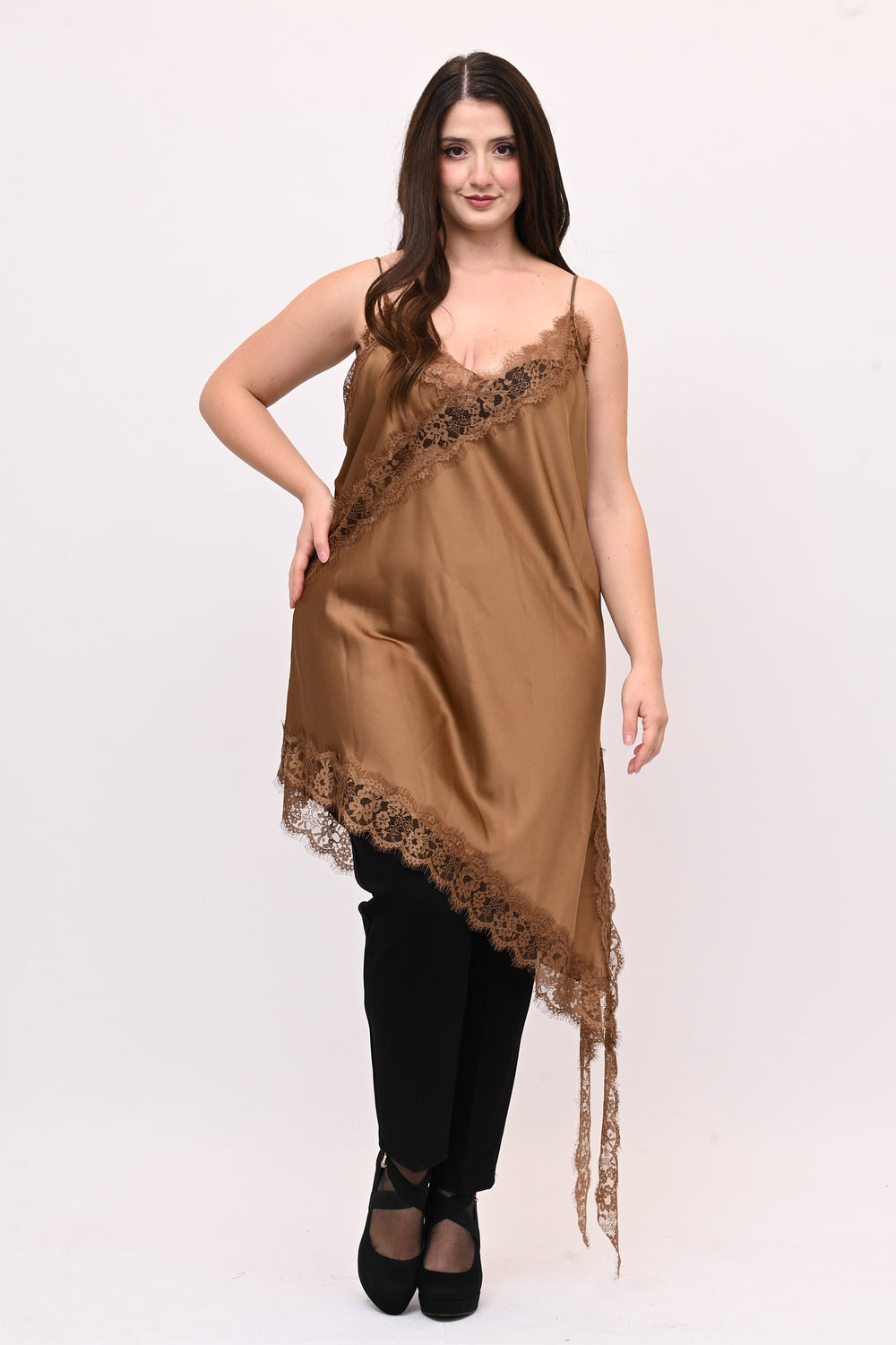 Top raso pizzo punta - Bronzo