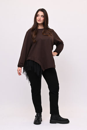 Felpa balza tulle - Moro