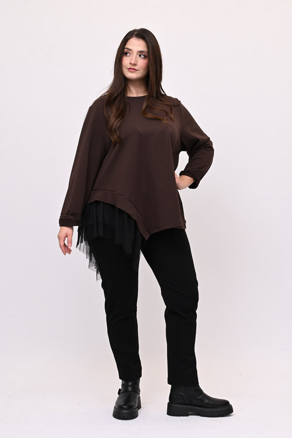 Felpa balza tulle - Moro