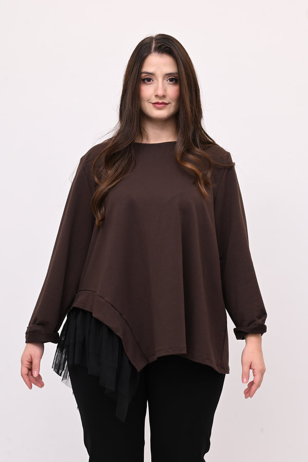 Felpa balza tulle - Moro