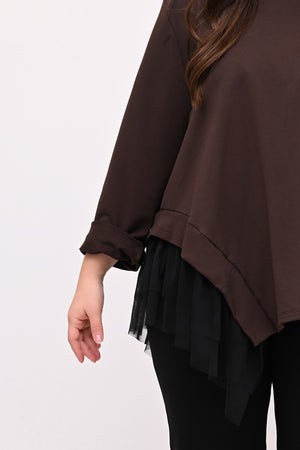 Felpa balza tulle - Moro