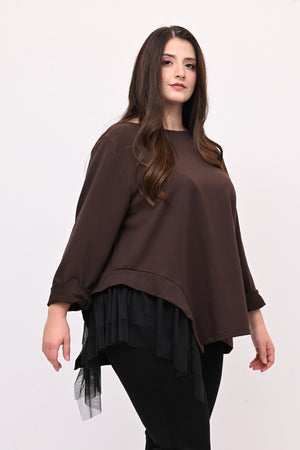 Felpa balza tulle - Moro