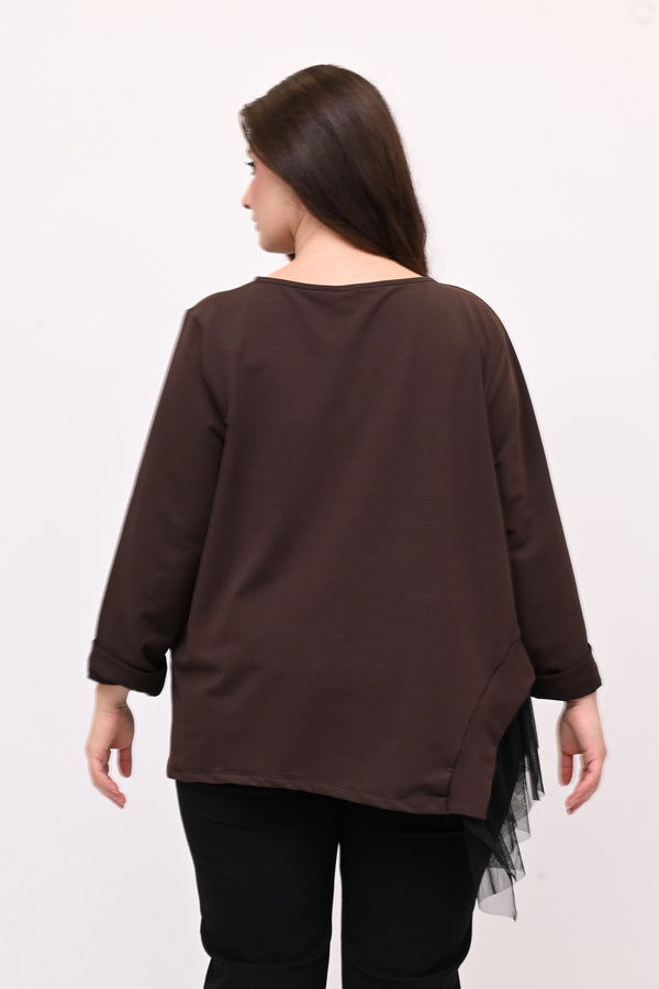 Felpa balza tulle - Moro