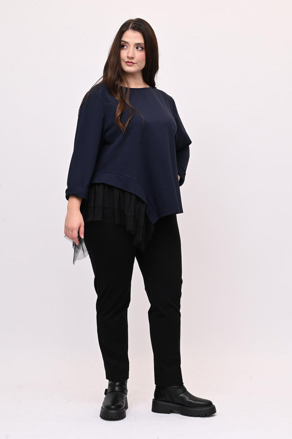 Felpa balza tulle - Blu