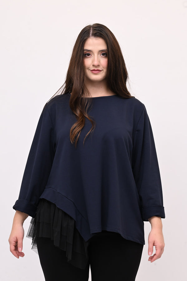 Felpa balza tulle - Blu