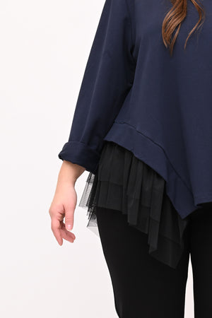 Felpa balza tulle - Blu