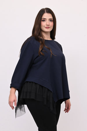 Felpa balza tulle - Blu