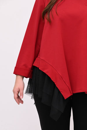 Felpa balza tulle - Rosso