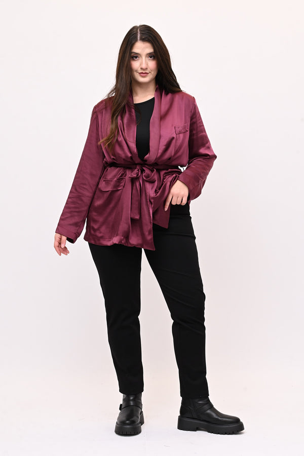 Giacca pigiama raso - Vino