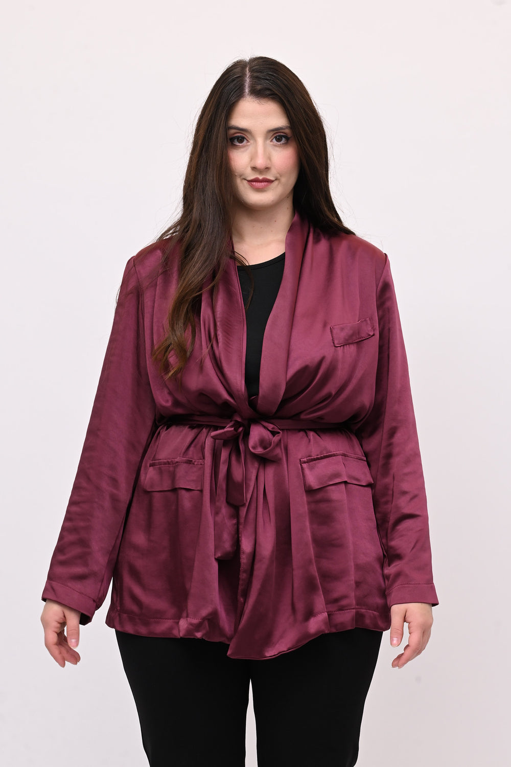Giacca pigiama raso - Vino