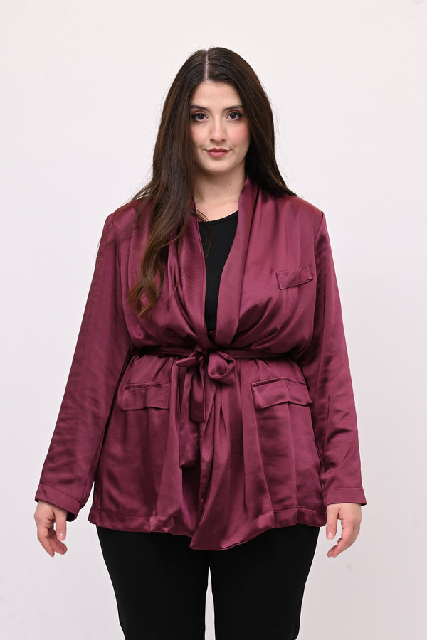 Giacca pigiama raso - Vino