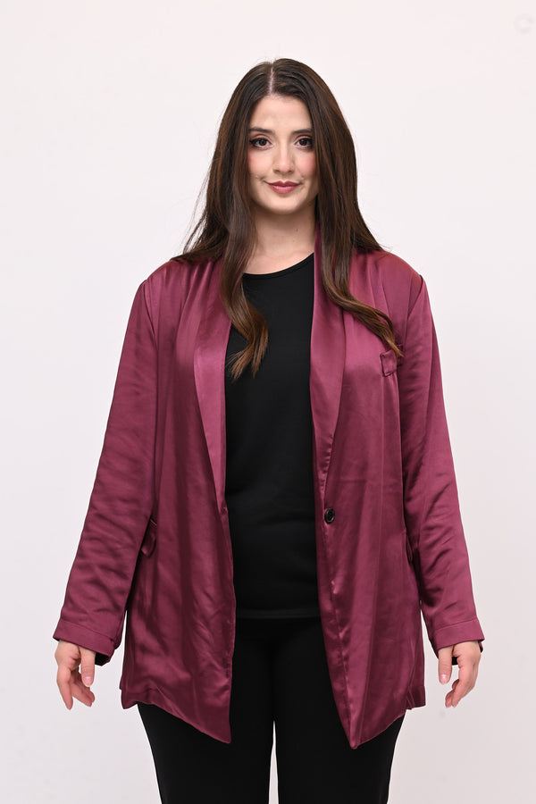 Giacca pigiama raso - Vino