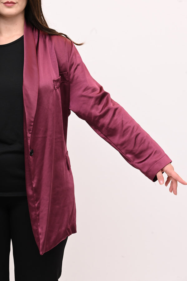 Giacca pigiama raso - Vino