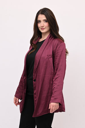 Giacca pigiama raso - Vino