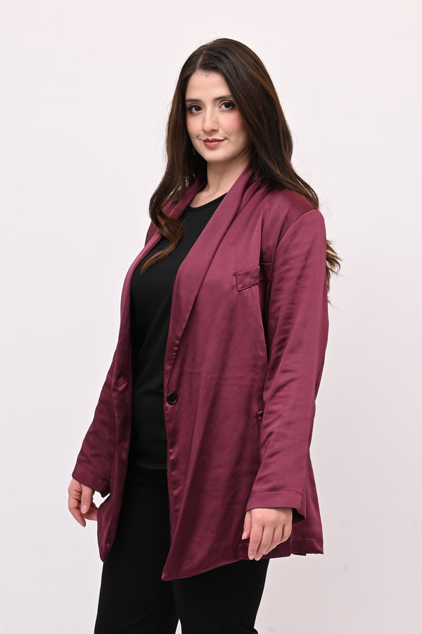 Giacca pigiama raso - Vino