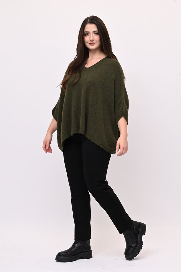 Maxipull alpaca - Verde militare