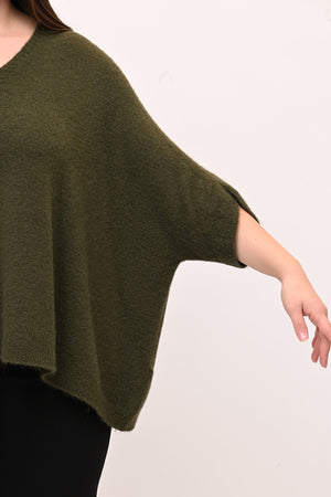 Maxipull alpaca - Verde militare