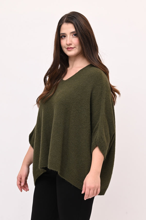 Maxipull alpaca - Verde militare