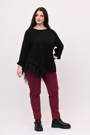 Felpa balza tulle - Nero